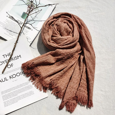 Unisex pamučno laneno rublje jesen zima muški šal modni muški šalovi topli marame mekani dugi šal s resicama muški pašmina bufandas