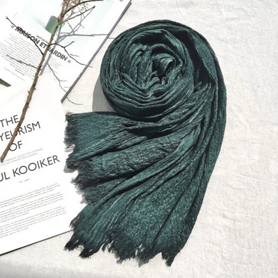 Unisex pamučno laneno rublje jesen zima muški šal modni muški šalovi topli marame mekani dugi šal s resicama muški pašmina bufandas