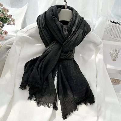 Japanski stil Unisex šal Jesen Zima Pamučno laneno prugasto Modni muški šalovi Ženski topli marame s resicama Bufandas šalovi