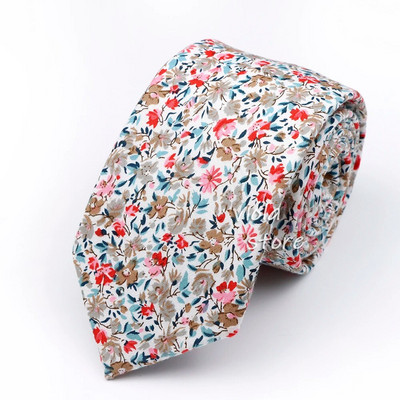 Minőségi divat Új 13 színű virágmintás 6,5 cm 100% pamut nyakkendő esküvői parti napi öltöny szmoking alkalmi ajándék férfi nyakkendő kiegészítő