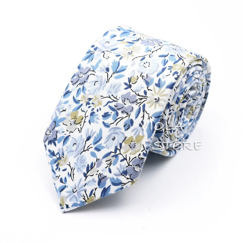 Minőségi divat Új 13 színű virágmintás 6,5 cm 100% pamut nyakkendő esküvői parti napi öltöny szmoking alkalmi ajándék férfi nyakkendő kiegészítő
