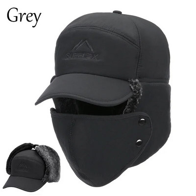 Vastag téli meleg sapka Férfi műszőrme bombázó sapka fülvédő sapka Női puha hőszigetelő sapkák kültéri horgászathoz síelés sapkák