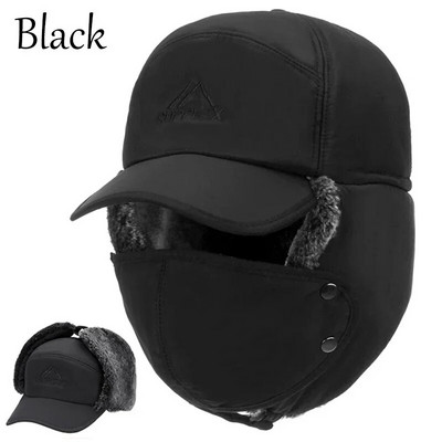 Vastag téli meleg sapka Férfi műszőrme bombázó sapka fülvédő sapka Női puha hőszigetelő sapkák kültéri horgászathoz síelés sapkák