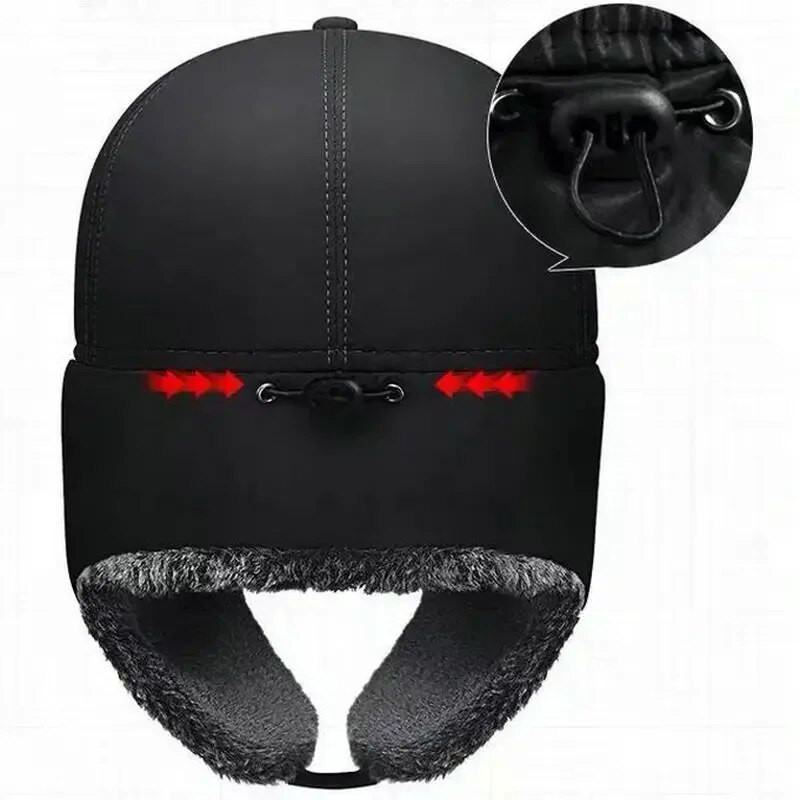 Vastag téli meleg sapka Férfi műszőrme bombázó sapka fülvédő sapka Női puha hőszigetelő sapkák kültéri horgászathoz síelés sapkák