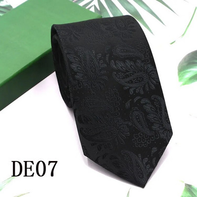 Jauna stila modes vīriešu kaklasaite 7,5 cm zila kaklasaite zaļa un oranža zīda Gravatas vīriešiem Paisley Floral Fit Kāzu darba vieta Slim