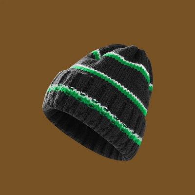 Ženska zimska pletena kapa Mekana topla prugasta vrećasta kapa s kapom na otvorenom Ženska skijaška kapa za grijanje na snijegu