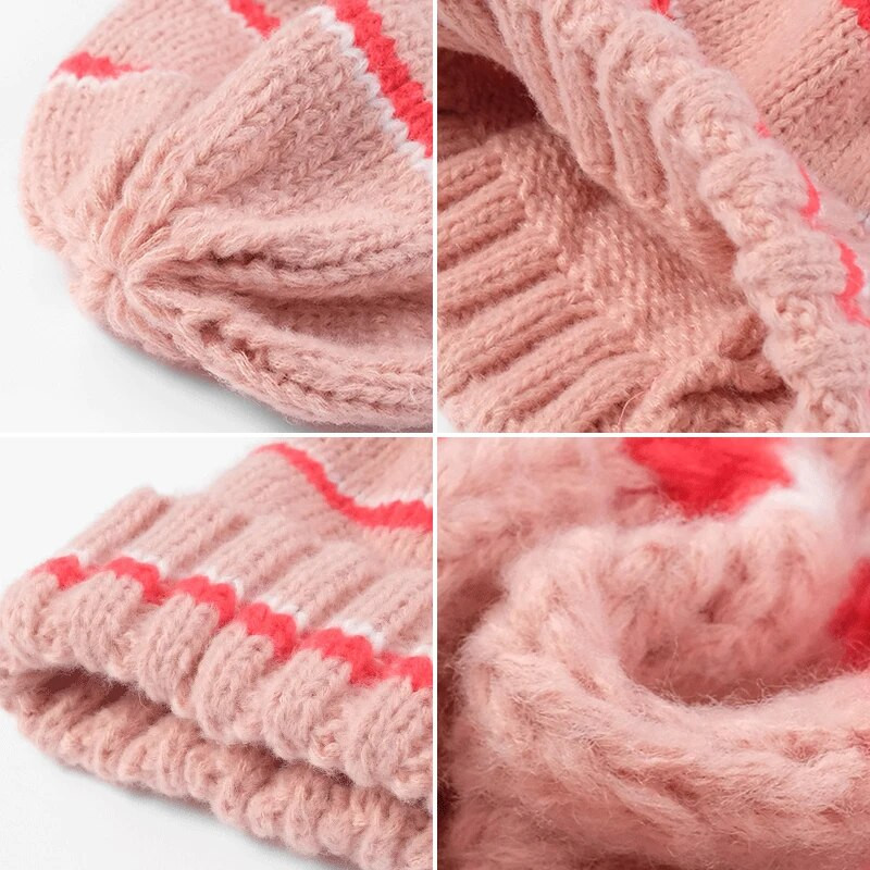 Ženska zimska pletena kapa Mekana topla prugasta vrećasta kapa s kapom na otvorenom Ženska skijaška kapa za grijanje na snijegu