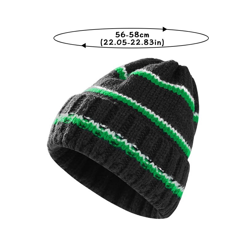 Ženska zimska pletena kapa Mekana topla prugasta vrećasta kapa s kapom na otvorenom Ženska skijaška kapa za grijanje na snijegu