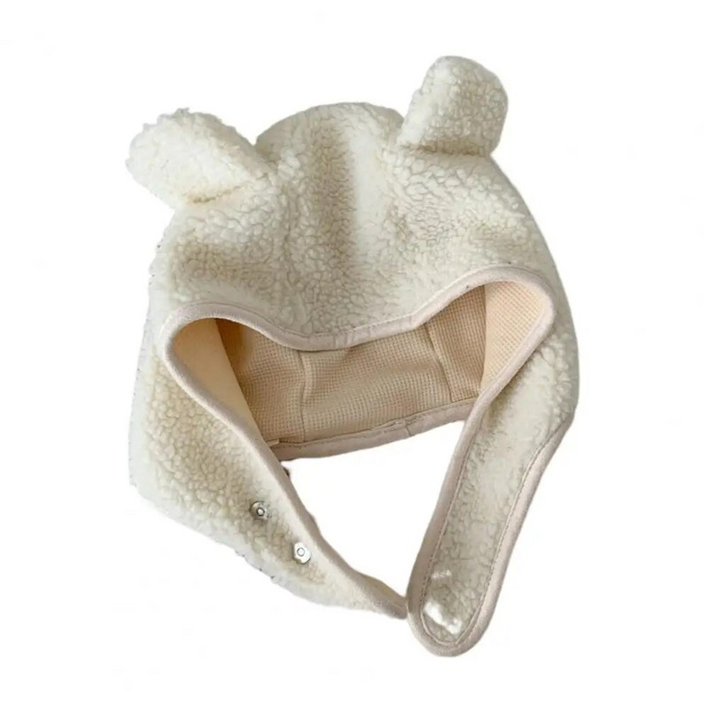 Žene Muškarci Šešir u obliku medvjeda Jednobojni gumb Unisex plišana zaštita za glavu Podesiva mekana biciklistička ženska zimska kapa Zimska kapa