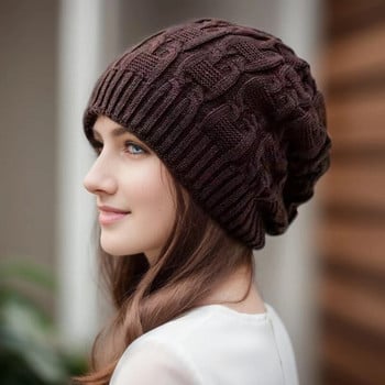 Γυναικείο χειμερινό καπέλο Casual πλεκτό φαρδύ Beanie Oversized Slouchy Twist Ζεστό καπέλο για υπαίθρια γυναικεία σκουφάκια ιππασίας για σκι