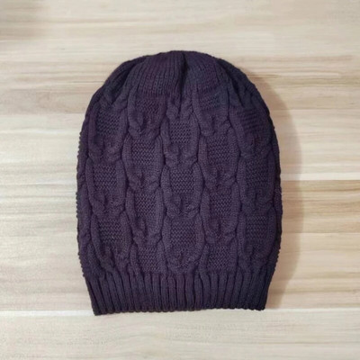 Дамска зимна шапка Ежедневна плетена широка шапчица Извънгабаритна напусната топла шапка на открито Женска шапка за каране на ски