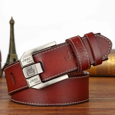 Jaunas ādas govs ādas vīriešu jostas modes metāla sakausējuma piespraudes Pieaugušajiem luksusa zīmola džinsi biznesa ikdienas viduklis vīriešu siksnas zīmols