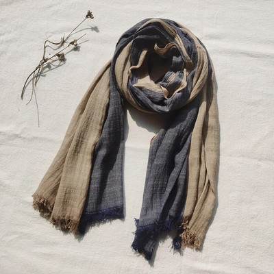 2023, novi pamučni laneni šal za muškarce, modni patchwork prugasti šalovi, topli muški marame, mekani dugi šal