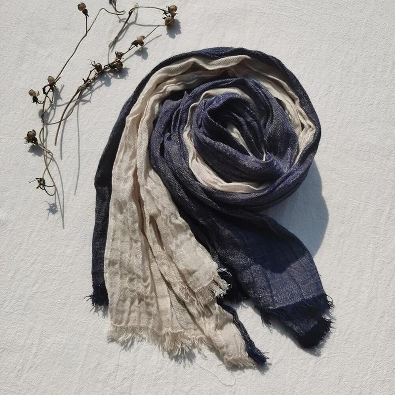 2023, novi pamučni laneni šal za muškarce, modni patchwork prugasti šalovi, topli muški marame, mekani dugi šal