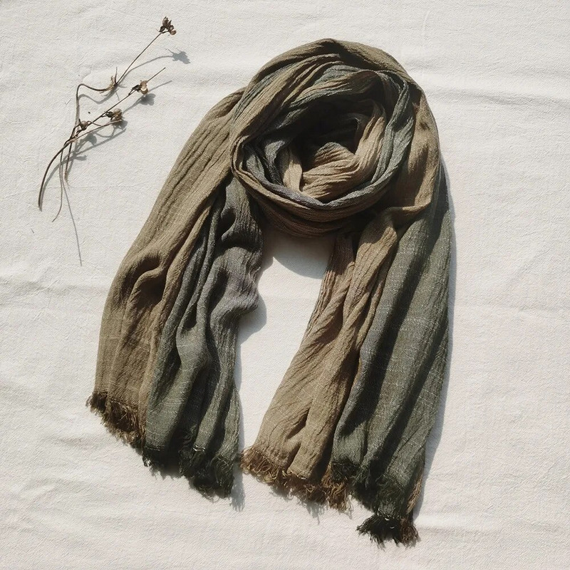 2023, novi pamučni laneni šal za muškarce, modni patchwork prugasti šalovi, topli muški marame, mekani dugi šal