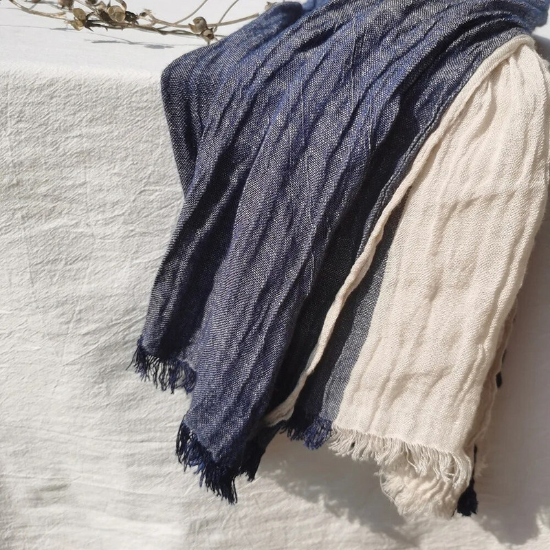2023, novi pamučni laneni šal za muškarce, modni patchwork prugasti šalovi, topli muški marame, mekani dugi šal