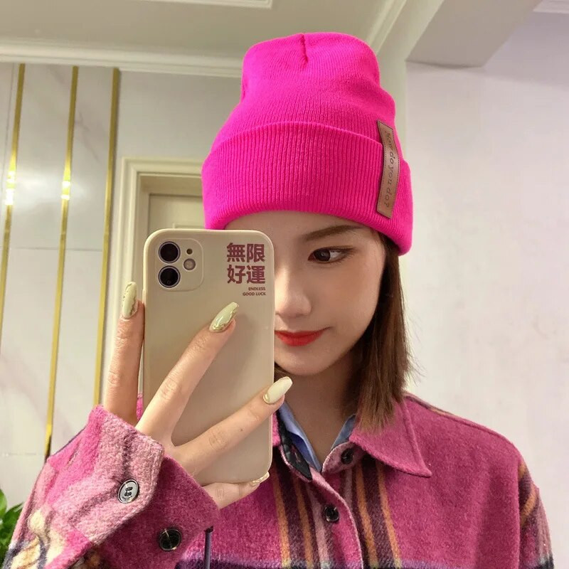 Jednobojna, topla pletena kapa, ženska kapa, zima, jesen, ležerna kapa, ulična, muška, hip hop kapa