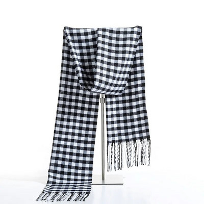 Klasisks melns balts rūtains vīriešu šalle ziemas silts kašmira šalles garais vīriešu šalle Bufandas ikdienas vīriešu pušķis pashmina apvalks
