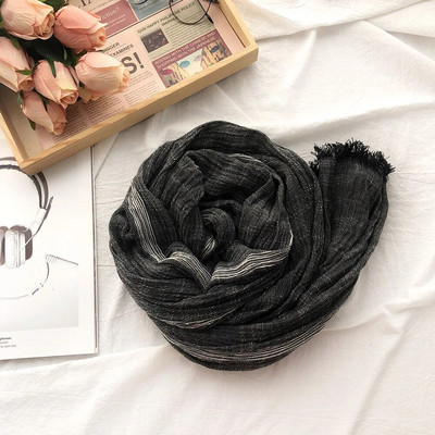 Kokvilnas Lina Vīriešu Šalle Rudens Ziemas Melna Navy Svītraina Pušķu Šalles Vīriešu Šalles Aptinums Modes Vīriešu Aksesuāri Bufandas