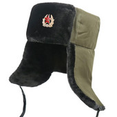 Sovjetska armija Vojna značka Rusija Ushanka Bomber Kape Pilot Trapper Trooper Kapa Zimska umjetna zečja krzna Naušnice Muške snježne kape