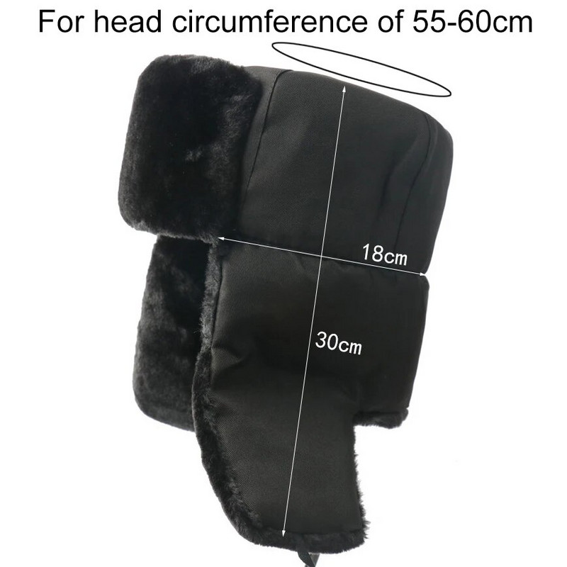 Sovietų armijos karinis ženklelis Rusija Ušankos bombonešio kepurės Piloto gaudytojo kareivio skrybėlė žieminė dirbtinio triušio kailio ausų atvarta Vyriški sniego kepurės