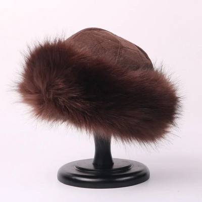 Krievu Ushanka Bomber Trapper Cepure Ziemas Earflap Slēpošanas cepure vīriešiem Sieviešu Gorras Bieza Silta Cepure Lapsas Kažokādas Bomber Cepures Ziemassvētku Dekors