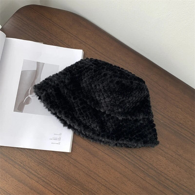 Mīksta plīša sieviešu cepure, mākslīgā truša kažokāda, silta zvejnieka cepure āra vēja necaurlaidīgai dāmas Panamas sauļošanās cepurei