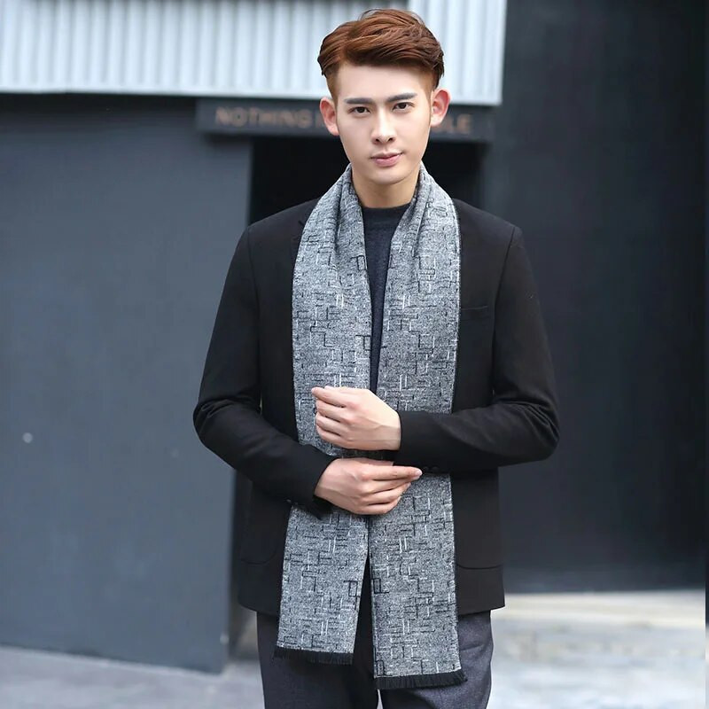 Dizaineru Zīmols Ziemas Vīriešu Šalle Silta Kašmira Pashmina Mode Vīriešu Kašmira Šalles Mīksta Gara Šalle Bufandas Vīriešu Aksesuāri