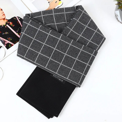 Luksuzni brend Karirani šal od kašmira Muški topli Neckercheif rešetkasti muški poslovni šalovi Omotači Mekani dugi muški Bufandas šalovi