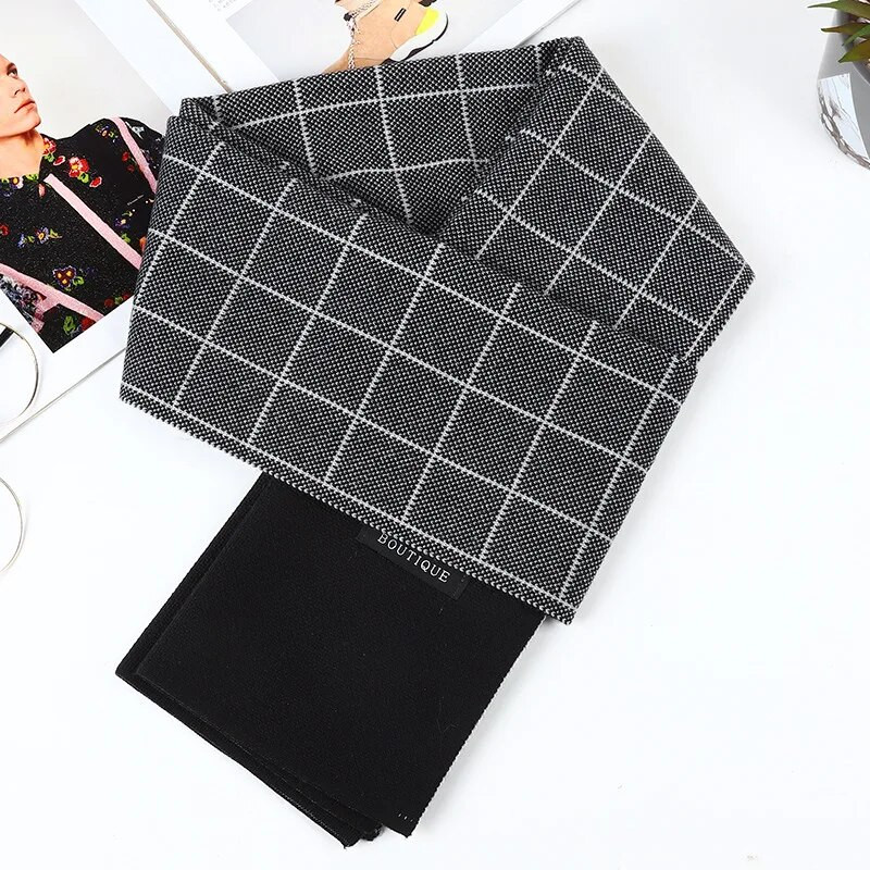 Luksuzni brend Karirani šal od kašmira Muški topli Neckercheif rešetkasti muški poslovni šalovi Omotači Mekani dugi muški Bufandas šalovi