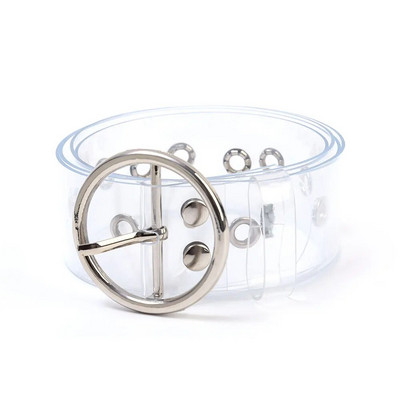 Modni ženski prozirni nevidljivi pojas, prozirni, okrugli, četvrtasti, kopča u obliku srca, široka traka oko struka, ženski punk remen oko struka Novo