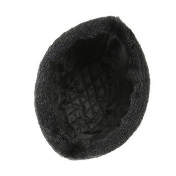 Νέο χειμωνιάτικο γνήσιο καπέλο βιζόν για τον άνδρα Μαύρο/Καφέ Ζεστό Ρωσικό Στιλ Καπέλα Βιζόν Καπέλα για ηλικιωμένους Beanie Beret
