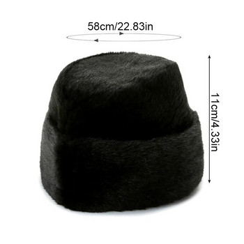 Νέο χειμωνιάτικο γνήσιο καπέλο βιζόν για τον άνδρα Μαύρο/Καφέ Ζεστό Ρωσικό Στιλ Καπέλα Βιζόν Καπέλα για ηλικιωμένους Beanie Beret