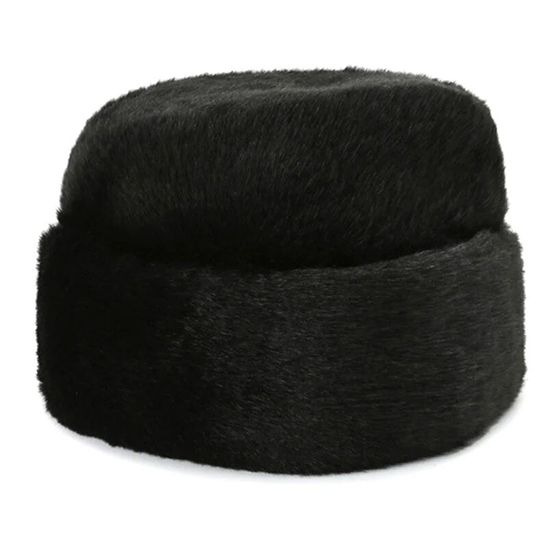 Új téli valódi nyércszőrű bombázó sapka férfinak fekete/barna meleg orosz stílusú vastagított nerc sapkák Idős sapka svájcisapka