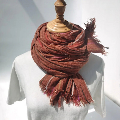 Topli zimski muški vuneni šal modni brend Prugasti šalovi s kićankama za muškarce Dugi mekani pašmini furan Muški dodaci Šal