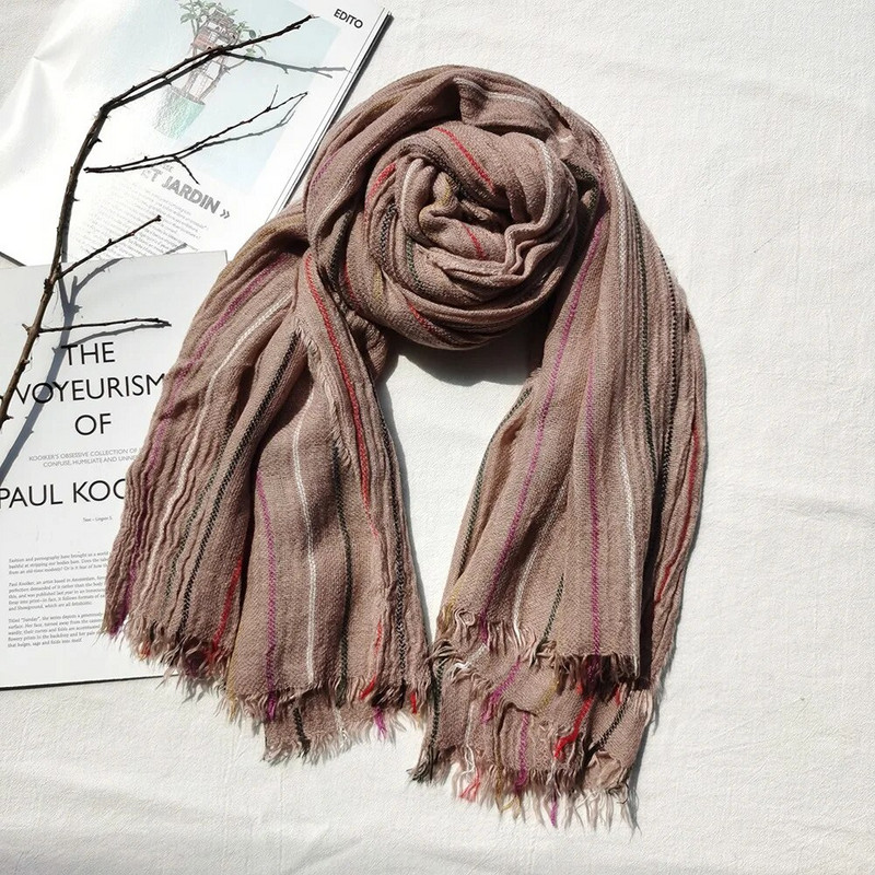 Topli zimski muški vuneni šal modni brend Prugasti šalovi s kićankama za muškarce Dugi mekani pašmini furan Muški dodaci Šal