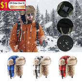 Férfi Női Trapper Bomber Kalapok Orosz Meleg Téli Szőrme Fülfül sapka Szabadtéri Sport Síelés Vadászat Horgászat Plüss sapka karácsonyi ajándék