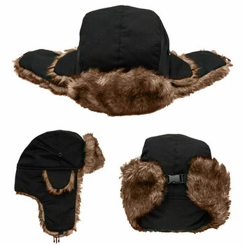 Мъже Жени Trapper Bomber Шапки Руска топла зимна кожена шапка ушанка Спорт на открито Ски Лов Риболов Плюшена шапка Коледен подарък