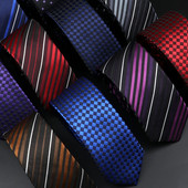 Muška klasična uska kravata s prugama Crvena tamnoplava kravata Jacquard tkana puna karirana točkasta kravata Dnevna odjeća Kravata Poklon za svatove