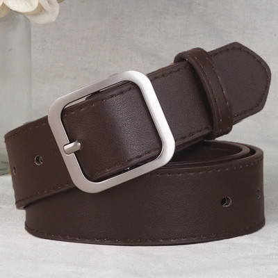 2023 PU kožni remen za žene Četvrtasta igla Kopča Crni remeni za traperice Hlače Chic Luksuzni brend Vintage remen Ženski pojas