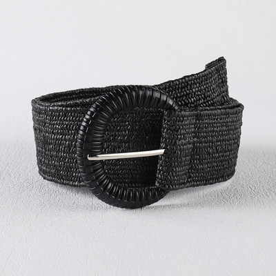 Novi boemski elastični remeni od slame pleteni za žene Ljetna plaža PP slamnato tkanje Haljina sa širokim pojasom Pojas oko struka Ženski pojas Hot