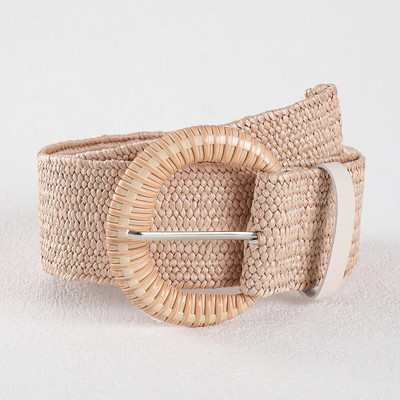 Novi boemski elastični remeni od slame pleteni za žene Ljetna plaža PP slamnato tkanje Haljina sa širokim pojasom Pojas oko struka Ženski pojas Hot