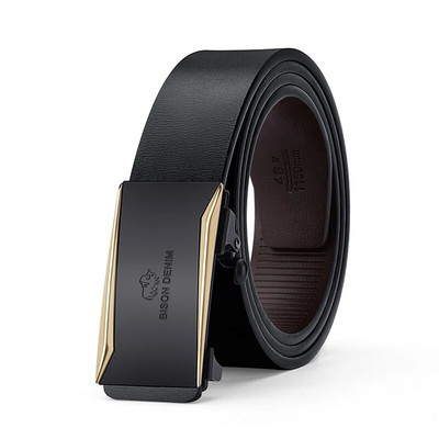 BISON DENIM Muški automatski muški remeni Cummerbunds Kožni remen od kravlje kože Muški crni remeni Remeni od prave kože Luksuzna marka