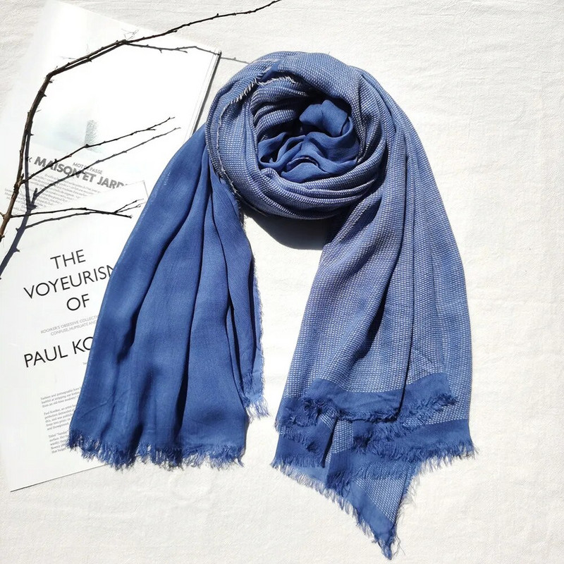 Japāņu stila kokvilnas lina vīriešu šalle rudens ziema silta modes vīriešu pashmina savārstījums melns tumši zils ikdienas vīriešu šalles