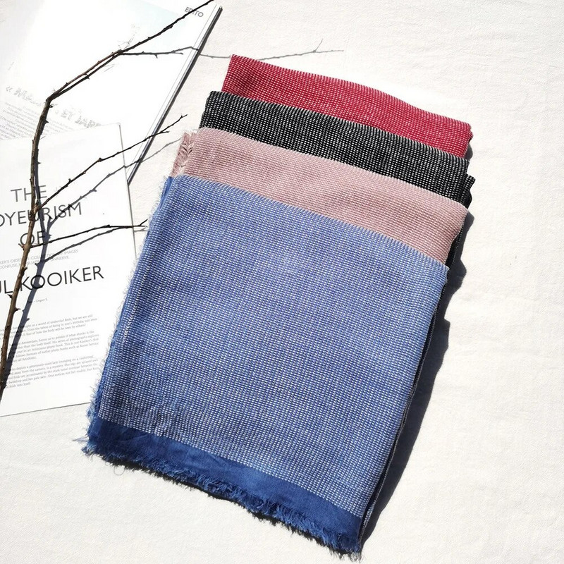 Japāņu stila kokvilnas lina vīriešu šalle rudens ziema silta modes vīriešu pashmina savārstījums melns tumši zils ikdienas vīriešu šalles