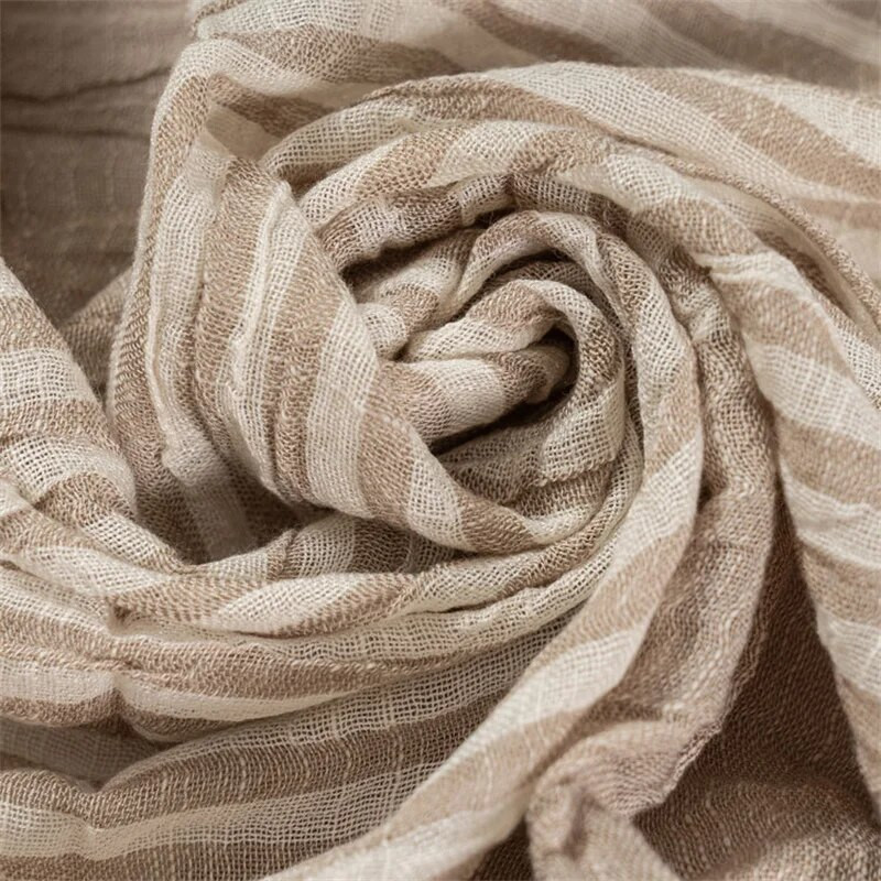 Japāņu korejiešu kokvilnas lina vīriešu šalle raibs svītrains modes vīriešu šalles vīriešu aksesuāri īss pušķis bufanda šalle