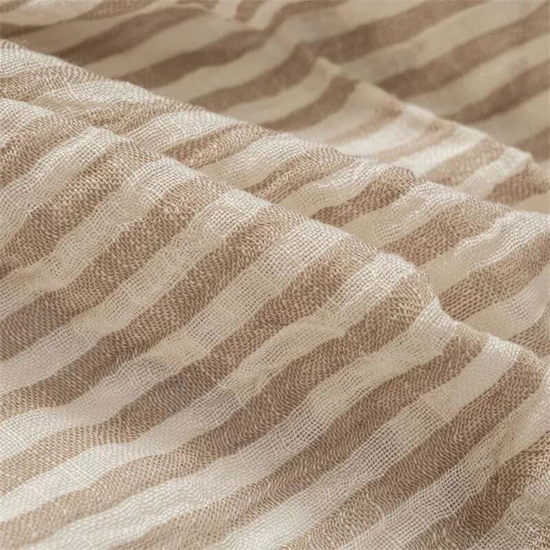 Japāņu korejiešu kokvilnas lina vīriešu šalle raibs svītrains modes vīriešu šalles vīriešu aksesuāri īss pušķis bufanda šalle