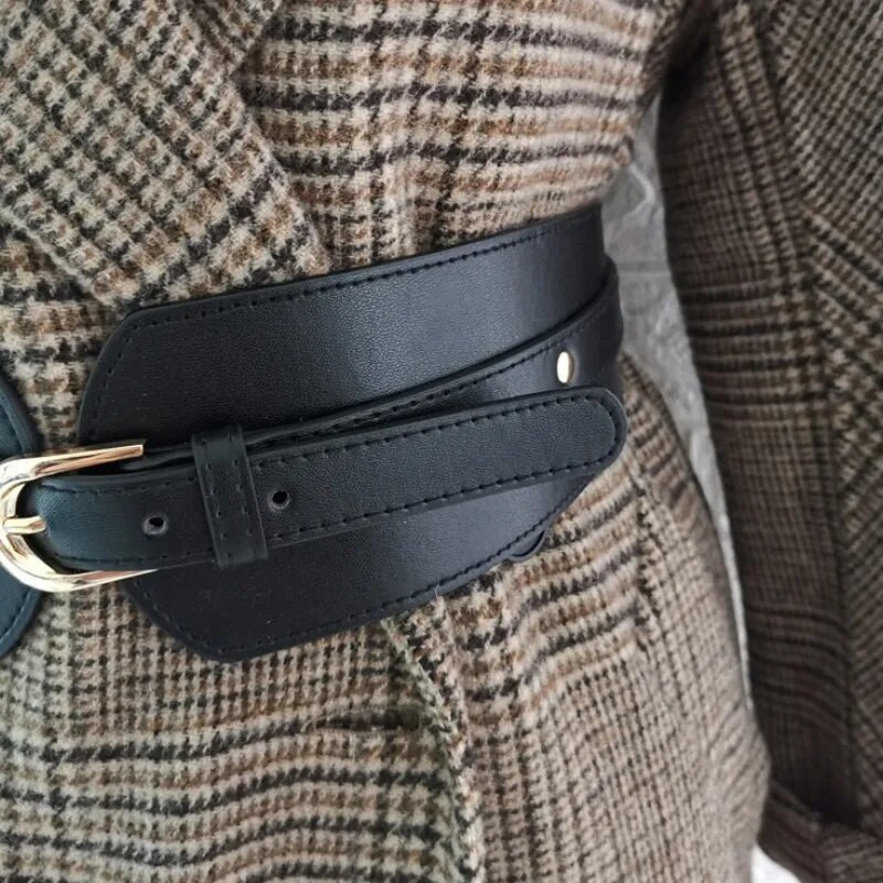 Luksuslik naiste lai vöö elastne vintage pandlaga nahast lai moodne metsnõelaga pandla naiste vöö vöö tihendvöö