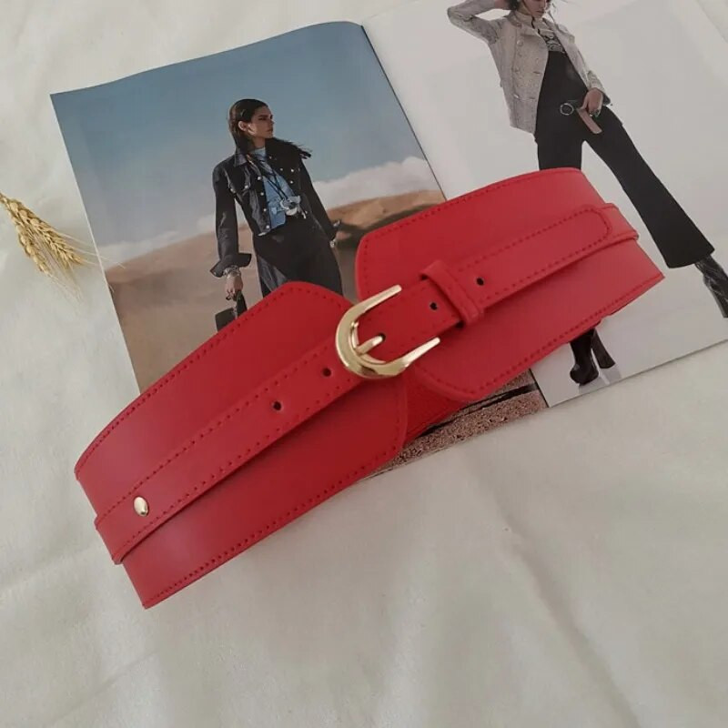 Luksuslik naiste lai vöö elastne vintage pandlaga nahast lai moodne metsnõelaga pandla naiste vöö vöö tihendvöö