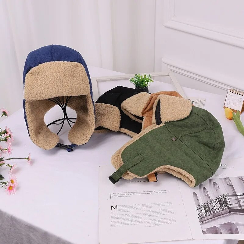 2021 m. storos šiltos bombonešio kepurės Ausų atvartas Rusų skrybėlė Vyrų ausų atvartas Žieminė kepurė nuo vėjo nepraleidžianti dviračių slidinėjimo žiemos sniego kepurės